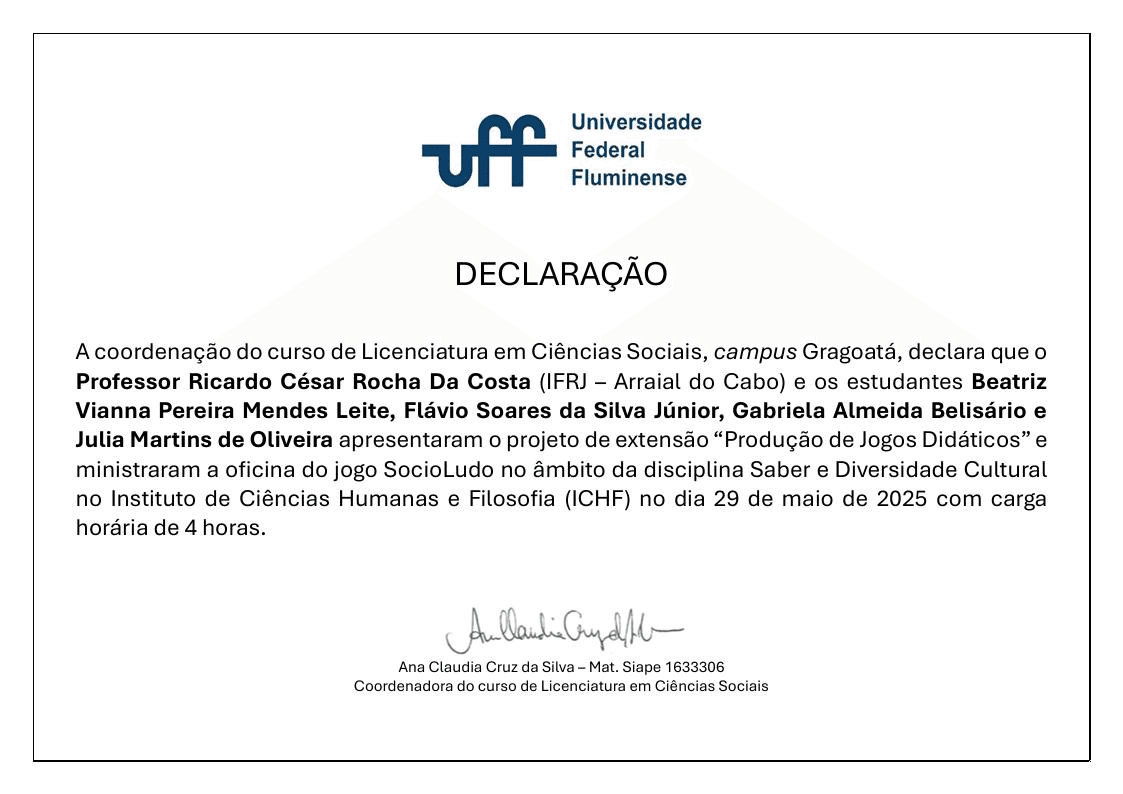 Certificado — Ministrante de Oficina — SocioLudo
