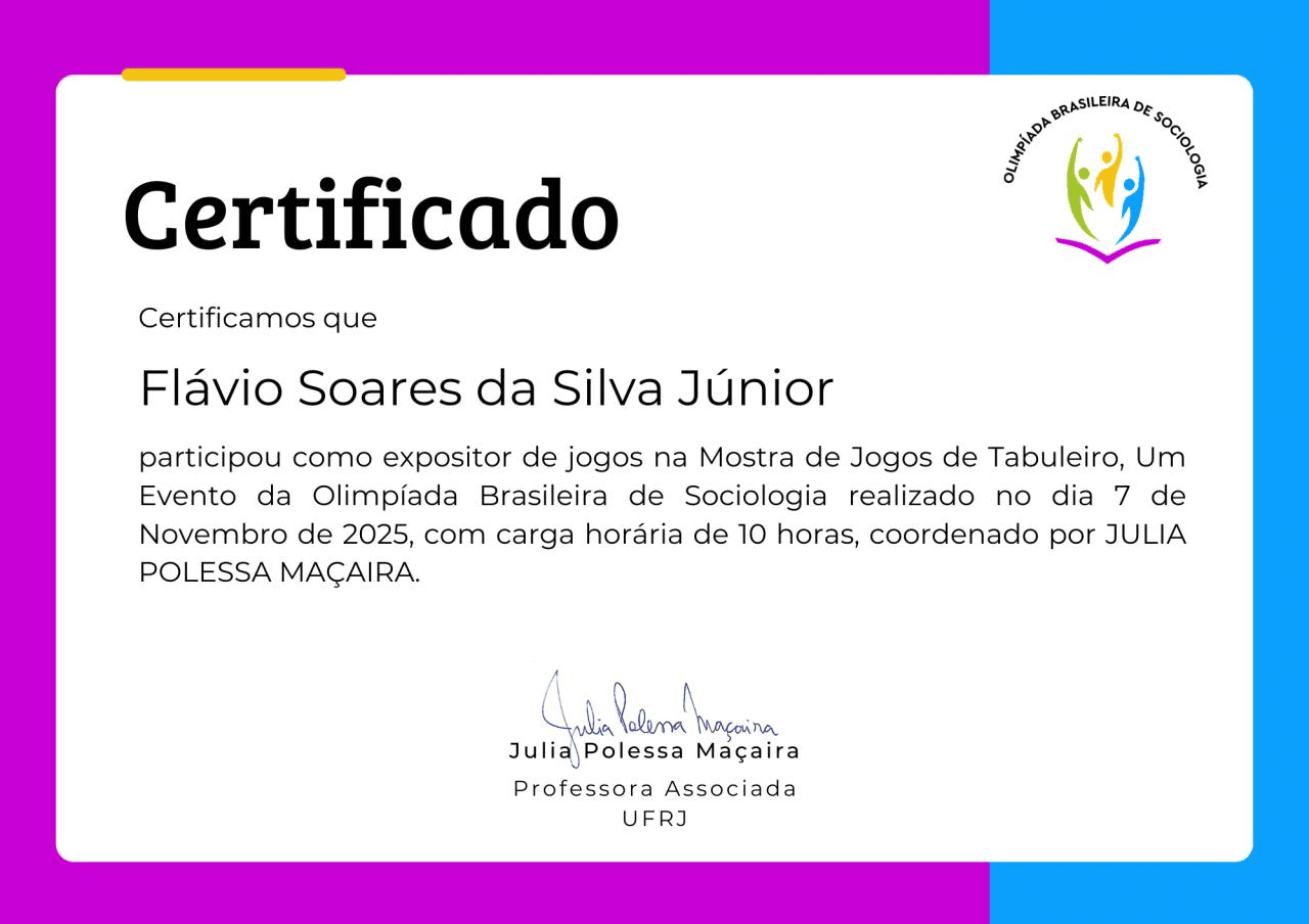 Certificado — Expositor — SocioLudo Digital